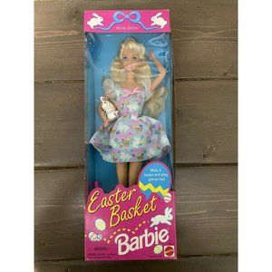 1995 Easter Basket Barbie w/ Bunny Special Edition Mattel - New Bunny Barbie